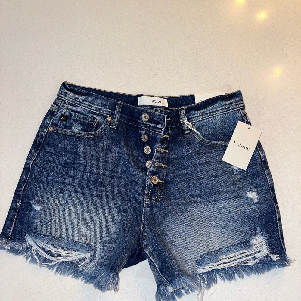Kancan Distressed Denim Shorts
